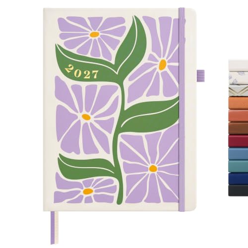&And Per Se 2027 Planner, 12-Month Monthly & Weekly, 2027 Calendar Planner with 100gsm Paper, B5 Hardcover Faux Leather, 7.5" x 10" (Purple Bloom) - color: Purple Bloom, size: 7.5" x 10"(Jan 2027-Dec 2027)