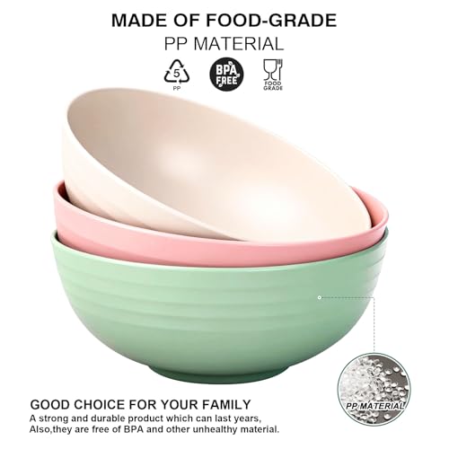 Greentainer Unbreakable Large Salad Bowls, 76 oz Plastic Serving Bowl Set of 6, Dishwasher & Microwave Safe, Lightweight Orange Bowl for Halloween Candy, Soup, Cereal, Fruit, Popcorn - color: Orange