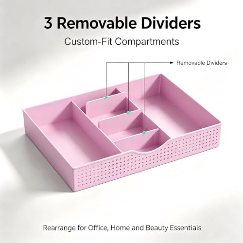 gianotter Monitor Stand with Drawer and 2 Pen Holders (Matte Pink) - color: Matte Pink