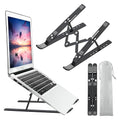 Leeboom Laptop Stand for Desk, Adjustable Foldable Aluminum Riser, Black - color: Black