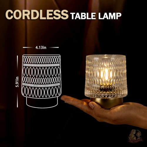 MJ PREMIER Battery Operated Lamp,Small Cordless Lamp with Timer, Clear-04 - color: Clear-04