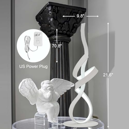 22inch 24W 2700LM Modern 3 Color Touch Dimmer LED Table Lamps with Remote Control for Bedroom, Living Room, Office, and Gaming Setup, Unique Gift Idea(White Seaweed) - color: White Seaweed