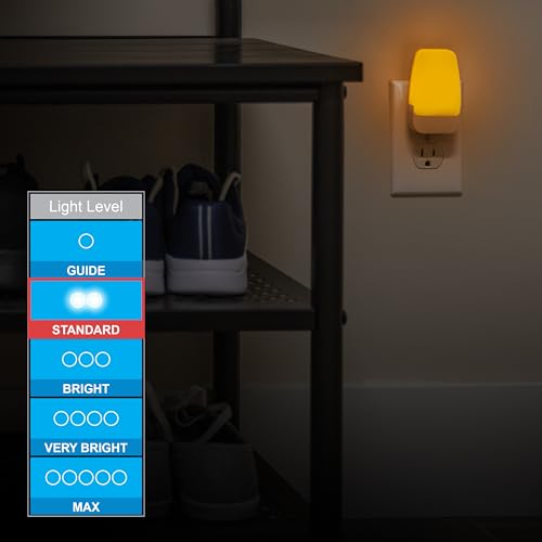 GE SleepLite Plug in Night Light with Dusk to Dawn Sensor, 4 Pack - color: Amber, size: 4 Pack