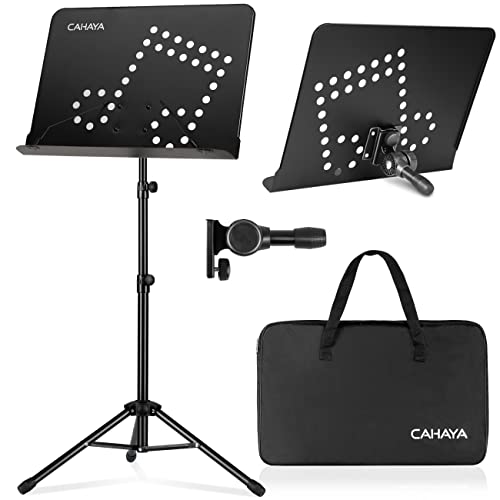 CAHAYA Sheet Music Stand Adjustable Height Portable with Carry Bag Metal