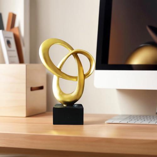 Dosker Abstract Sculpture Knot Decor Mobius Stripe Statue (Gold) - color: Gold