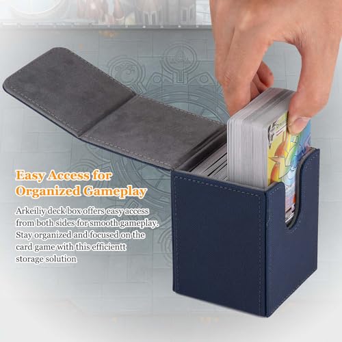 Arkeiliy MTG Deck Box 110+ Storage Sleeved Cards for Magic Commander - color: Blue