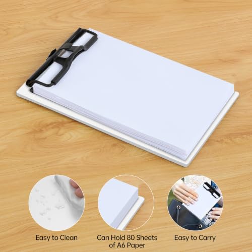 FRETONBA Mini Clipboard 4x6 Inch with Pen Holder, 2 Pack, White - style: 2Pack-White