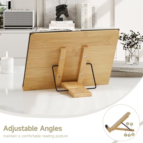 Cook Book Stand,Adjustable Height Book Holder for Reading Hands Free - size: M-13.2*9.5 inches