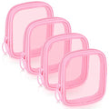 Weewooday 4Pcs Mesh Makeup Bag, Pink, Small, Classic - color: Pink, size: Small, style: Classic