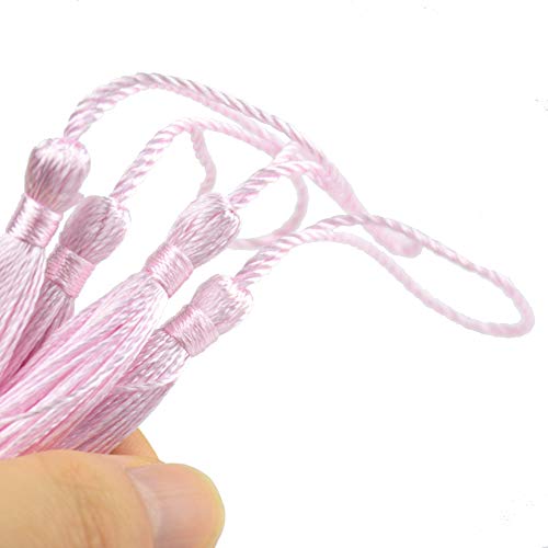 100Pcs 5 Inch Silky Bookmark Tassels for Jewelry, Souvenir(Water Pink) - color: Water Pink