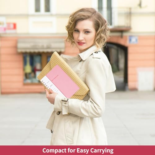 Spiral Notebook, Pink Notebook-6.1x8.2 Inch College Ruled Journal with Inner Pockets and 160 Pages, PU Leather Cover Business Journal, Twin-Wire Binding Notebook Perfect for Office & Home - color: 003-Pink-1pack, size: A5-160 pages