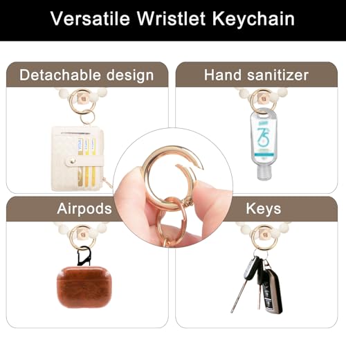 COOLANS Silicone Bracelet Wristlet Wallet Credit Card Holder RFID ID Window Key Ring Tassel Slim Wallet Women Keychain Purse - color: Denim Blue