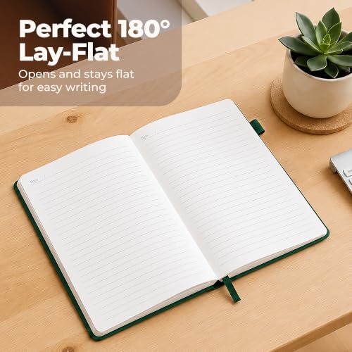 A5 Leather Bound Journal Green 5.8x8.3" Lined Notebook 300 Pages - color: Green, size: A5 300 Pages