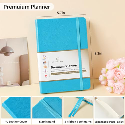 Planner 2025-2027, 36 Months Weekly and Monthly Planner with Budget & Goal Setting, 8.3" x 5.7", Flexible Cover, Daily Organizer with Inner Pocket, Bookmarks, Pen Holder for School Office Home–Blue - color: Blue