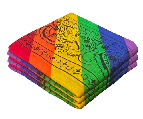 Every-ville Cotton Bandana Handkerchief for Men & Women, 3 Pack - color: Rainbow