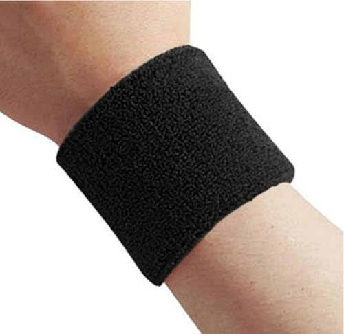 Sports Sweatbands - Arm Bands for Wrists, Sweat Absorption for Men & Women - color: Wristband - Black