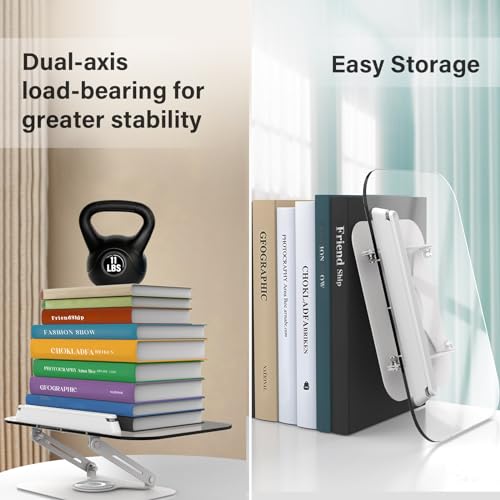 BYMECOST Acrylic Book Stand for Reading, Adjustable Book Holder,Black - color: Black, size: 13.4"
