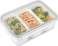 carrotez 3 Compartment Food Container - 4.64 Cup (1100ml) - color: White, size: 3 Compartment (4.6 Cup)