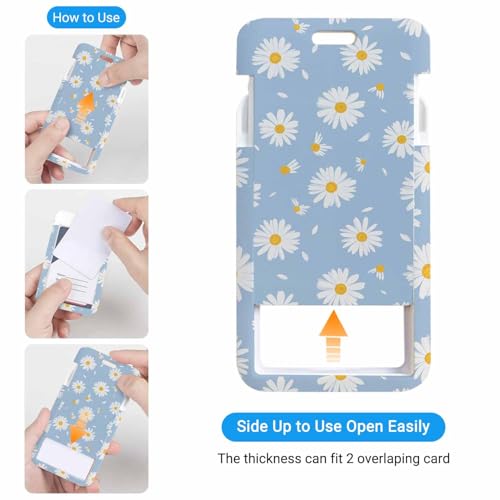 Cute Flower ID Badge Holder Flying Petal Badge Holder with Lanyard for Student Nurse Worker - color: Cute Flower