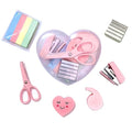 6 Pack Mini Office Supply Kits Mini School Supplies – Includes Mini Stapler,Scissors, Note Paper, Eraser, Tape Dispenser (Heart) - color: Heart