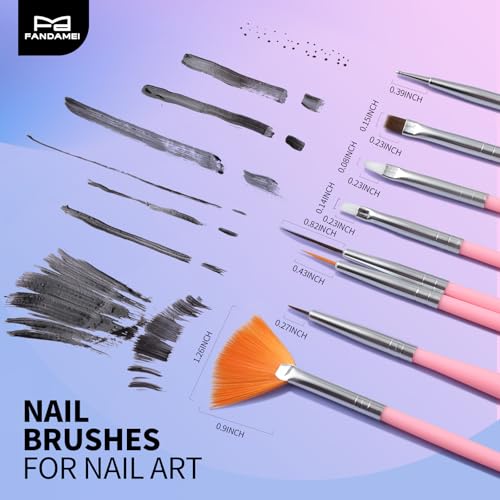 FANDAMEI Nail Art Tools, Nail Stuff, Nail Supplies, Nail Stand, Nail Brush - color: Pink