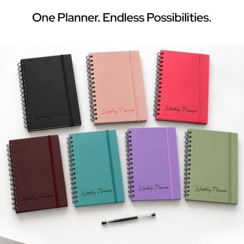 Nextnoid A5 Undated Weekly Planner with Goal & Habit Tracker, Purple - color: Purple, style: b-Weekly Undated