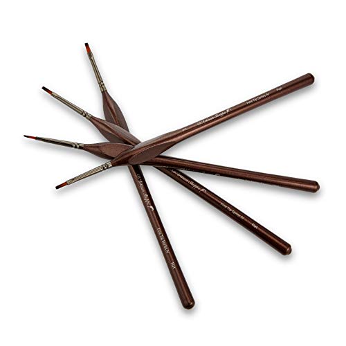 D'Artisan Shoppe Size 1 Detail Flat Miniature Paint Brushes 4pc Brush Set - style: 4 pc Flat Tip (Size 1)
