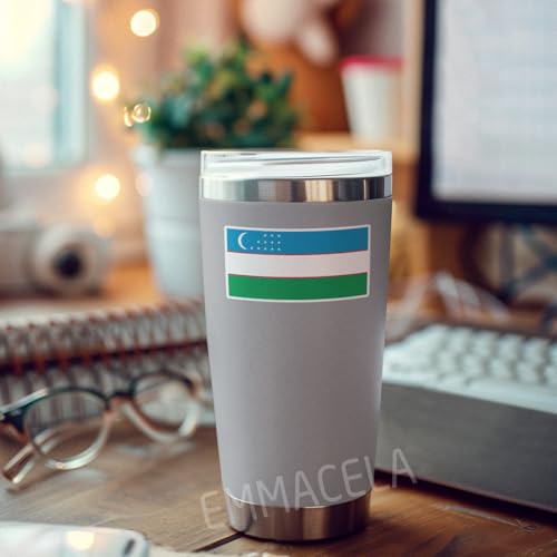 (3PCS) Uzbekistan Flag Stickers, Uzbekistani Sticker Uzbek Countries Flag Waterproof Vinyl Decals For Laptops, Tumblers, Water Bottles, Helmet, Scrapbooks, 3 x 1.5 Inch - color: Uzbekistan