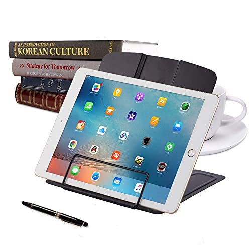 MSDADA 1PC Desk Book Stand Metal Reading Rest Book Holder, Cookbook Holder - color: Black