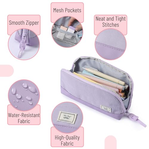 Mr. Pen- Wide-Opening Pencil Case, Triangle Design - color: Purple