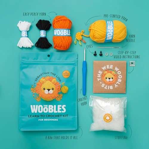 The Woobles Crochet Kit for Beginners (Sebastian the Lion) - color: Sebastian The Lion, size: Original