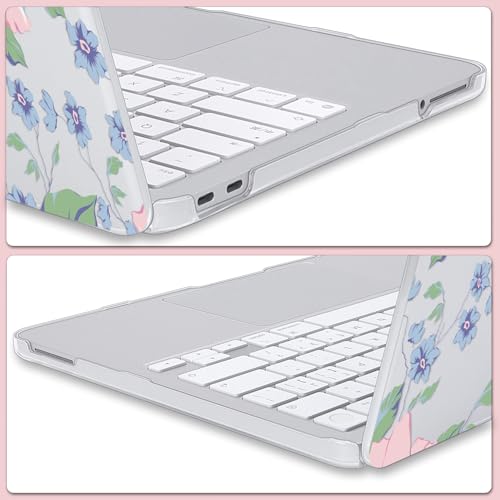 Pink Floral Clear Hard Case for MacBook Neo 13 inch A18 Pro A3404 - color: Pink Floral