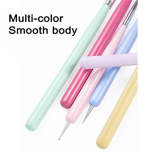Nail Art Brushes 6Pcs - Painting, Liner, Dotting Pens for Salon - color: a-6pcs