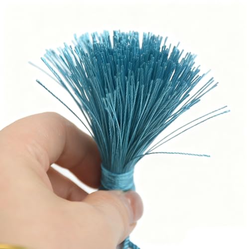 20Pcs 4.3 Inch Silky Mini Craft Tassels for Earrings, Souvenir(P- Blue) - color: Peacock Blue