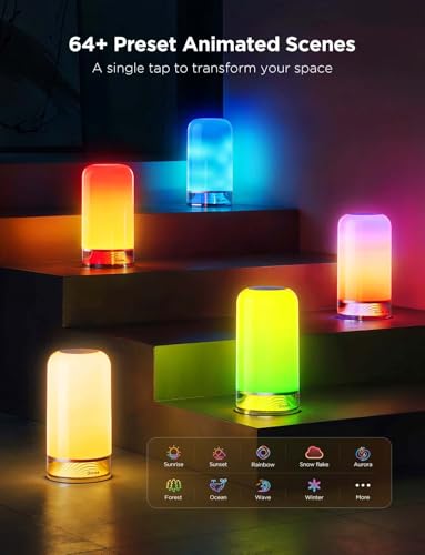 Govee RGBIC Smart Table Lamp 2, Touch Bedside Small Table Lamp (Corded) - size: Small