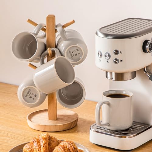 vancasso Coffee Mugs Set of 6, 12 Oz Ceramic Coffee Cups with Handle, Ceramic Unique Glaze Coffee Cup for Cappuccino, Latte, Tea, Cocoa, Dishwasher & Microwave Safe Gift Sets, Gray, Series PLAYA - color: Gray, size: 12 Oz