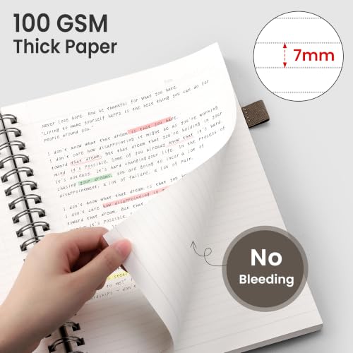EMSHOI Lined Spiral Journal Notebook, 300 Pages, A4 Size (8.2'' x 11.2'') - color: Coffee, size: A4-Perforated