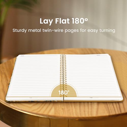 Taja Spiral Lined Journal for Women, Pretty Hardcover Journal Notebook, A5 - color: Q-Golden Grove