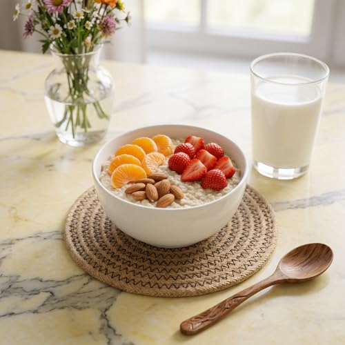 30 oz Ceramic Soup Bowls, 6 inch White Ramen Bowl Set of 6, Cereal Bowls - size: 6 Inches, 30 Ounces