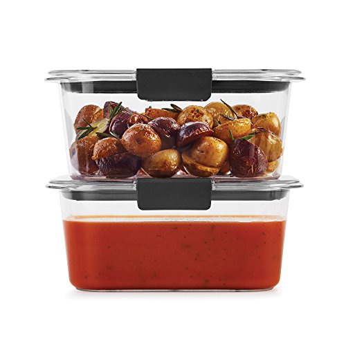 Rubbermaid Brilliance BPA-Free Food Storage Containers, Medium Deep, 4.7 Cup, Airtight & Leak-Proof, Microwave & Dishwasher Safe, 4 Count (Pack of 2) - size: 4.7 Cup
