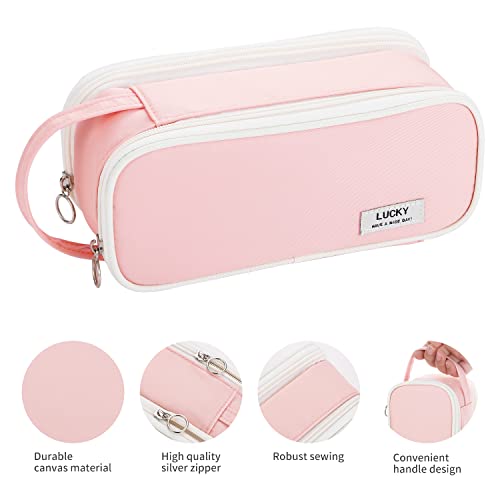 Dugio Large Pencil Case Organizer Big Pencil Bag for Girls Teens Pink - color: B-Pink