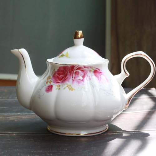 Tea Pot Handmade Ceramic Flowers (Pink) - color: Pink