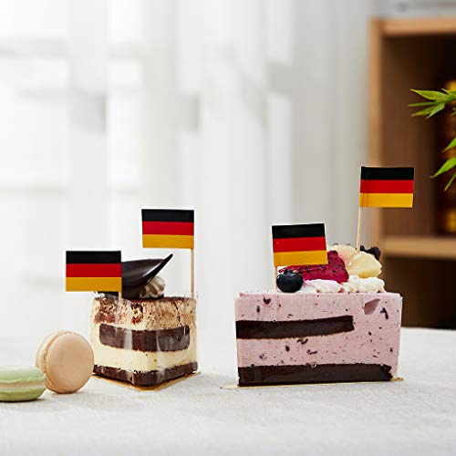 mflagperft Germany Toothpick Flags 100 Pack, German Flag Cocktail Picks - color: German