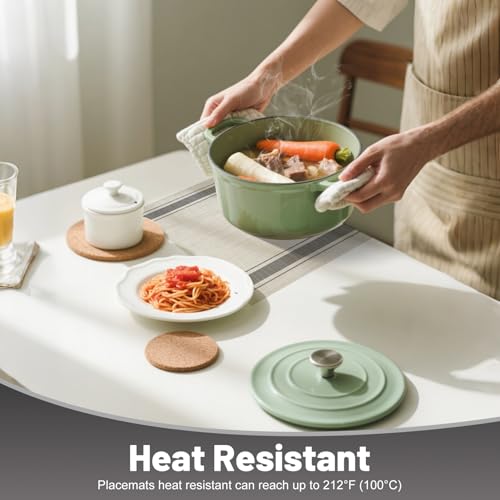 Placemats Set of 6，Non-Slip PVC Weave Table Mats Easy to Clean，Heat Resistant Place Mats for Kitchen Dining Table Decoration Indoor Outdoor，Khaki Gray - color: Khaki Gray