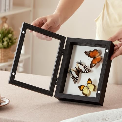 5x7 Black Deep Shadow Box Picture Frame with HD Clear Glass - color: Black, size: 5x7