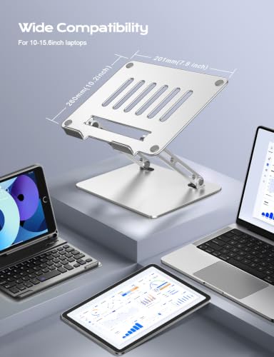 LOXP Portable Laptop Stand, Aluminum Laptop Stand for Desk - Silver - color: Classic Silver