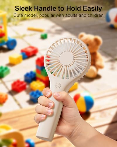 TriPole Portable Handheld Fan Mini Rechargeable Battery Eyelash Fan, Cream - color: Cream(3 Speed)