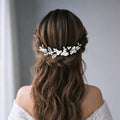 Handmade Pearl Bridal Wedding Hair Pins 12Pcs White Flowers Pearls Clips Wedding Hair Accessories for Women Brides Bridesmaid - color: Set-B-Bronze