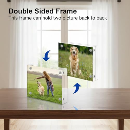 Wesiti 5 Mini Acrylic Photo Frames Double Sided for Desktop, 2" X 3" - size: 2" X 3"