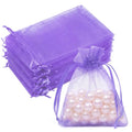 Crweety 50PCS Organza Bags 3x4 Light Purple Small Gift Bags Mesh Drawstring - color: Lavender Purple